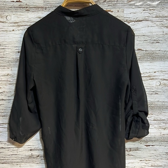 Stella tweed black sheer top  size medium - Picture 10 of 11